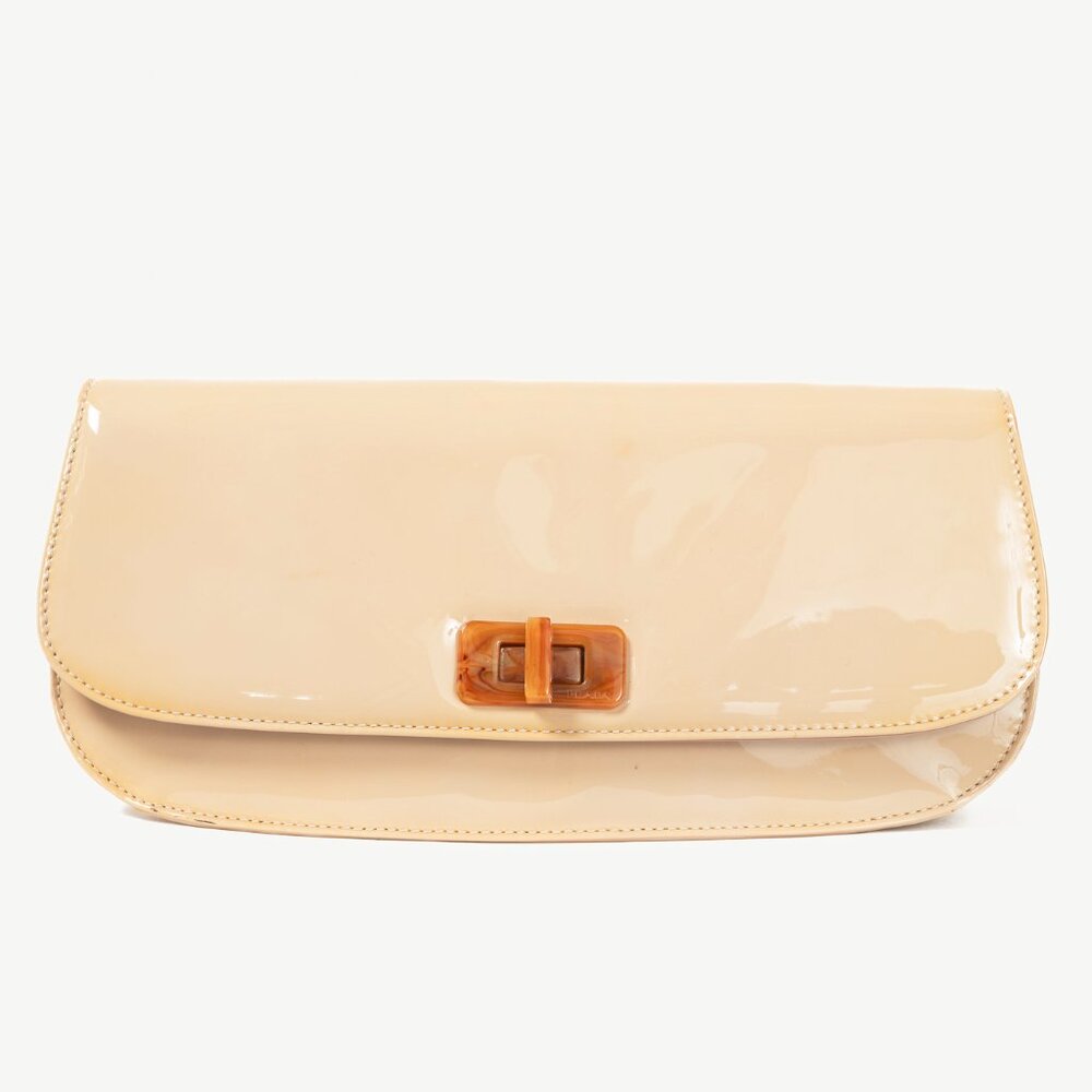 Prada Cammeo Vernice Leather Oversized Clutch